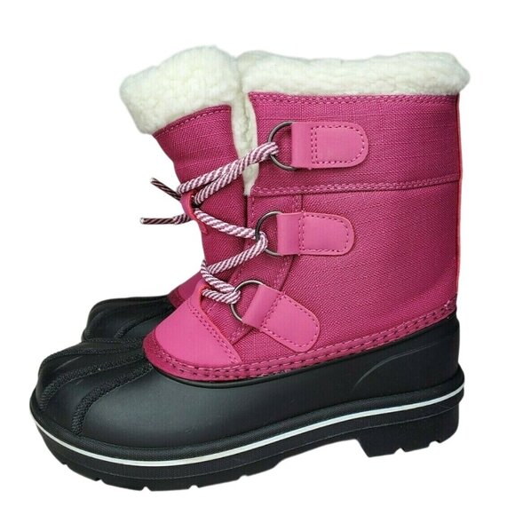 Cat & Jack ThermoLite EcoMade Waterproof Warmer Purple AEO54 Girls Boots Size 1 - Picture 1 of 12